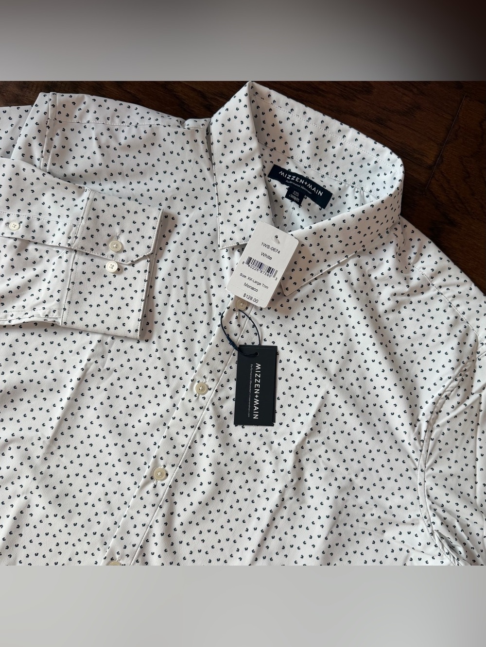 Mizzen+Main Mens Monaco Trim Fit Shirt 2XL Performance Long Sleeve Button Up NWT
